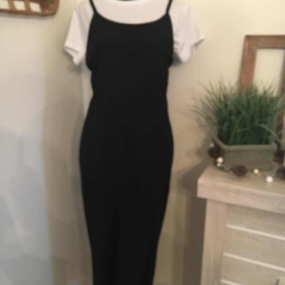 Two piece Atmosphere Black dress w/white t-shirt.  New w/tags.  Size 12